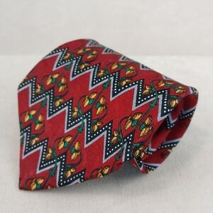 VTG Vicky Davis 4x57 Mens Silk Tie Woven Floral Geometric